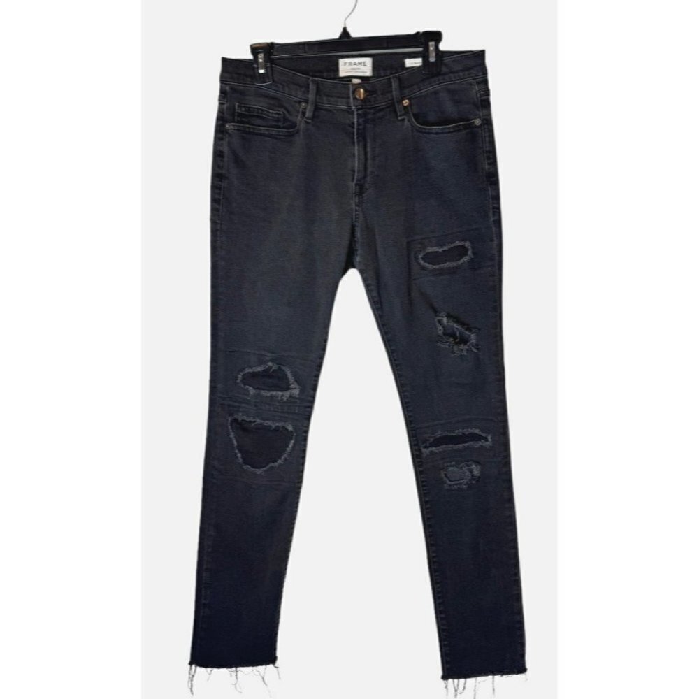 Frame Denim Jeans 32 Mens Black‎ Buxton L Homme Skinny Distressed Streetwear